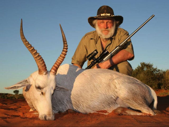 Tom Cruickshank with White Blesbuck in Namibia 2012